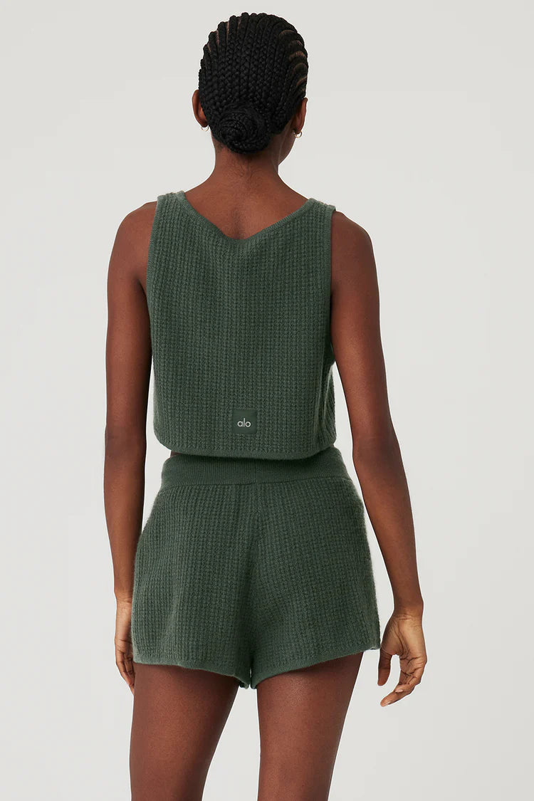 Cashmere Plush Waffle Cropped Tank