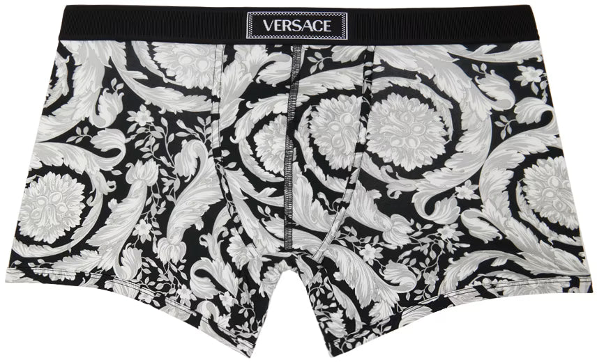 Versace Underwear Gray & Black Low-Rise Boxers