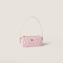 Matelassé nappa leather pouch