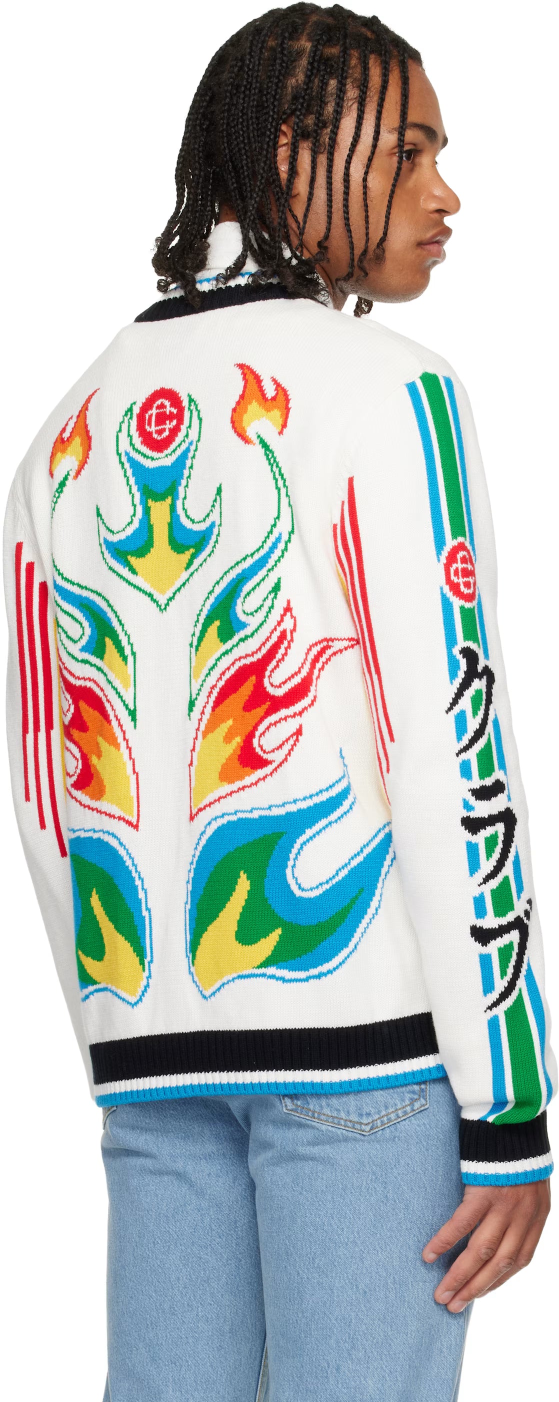 White Flame Laurel Cotton Knit Casa Club Jacket