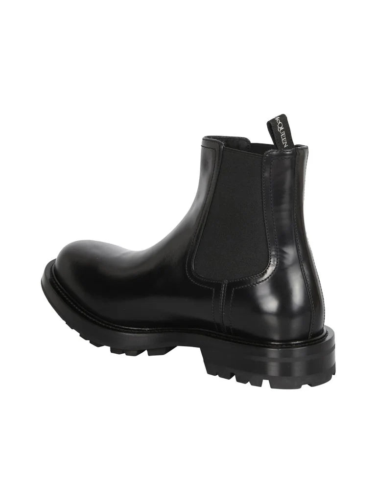 Men’s Black Leather Ankle Boots – Made in Italy, Classic Chelsea Style