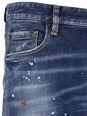 Dsquared2 Blue Jeans with Logo Patch on the Rear and All-Over Paint-Splatter Print Effect in Denim Man