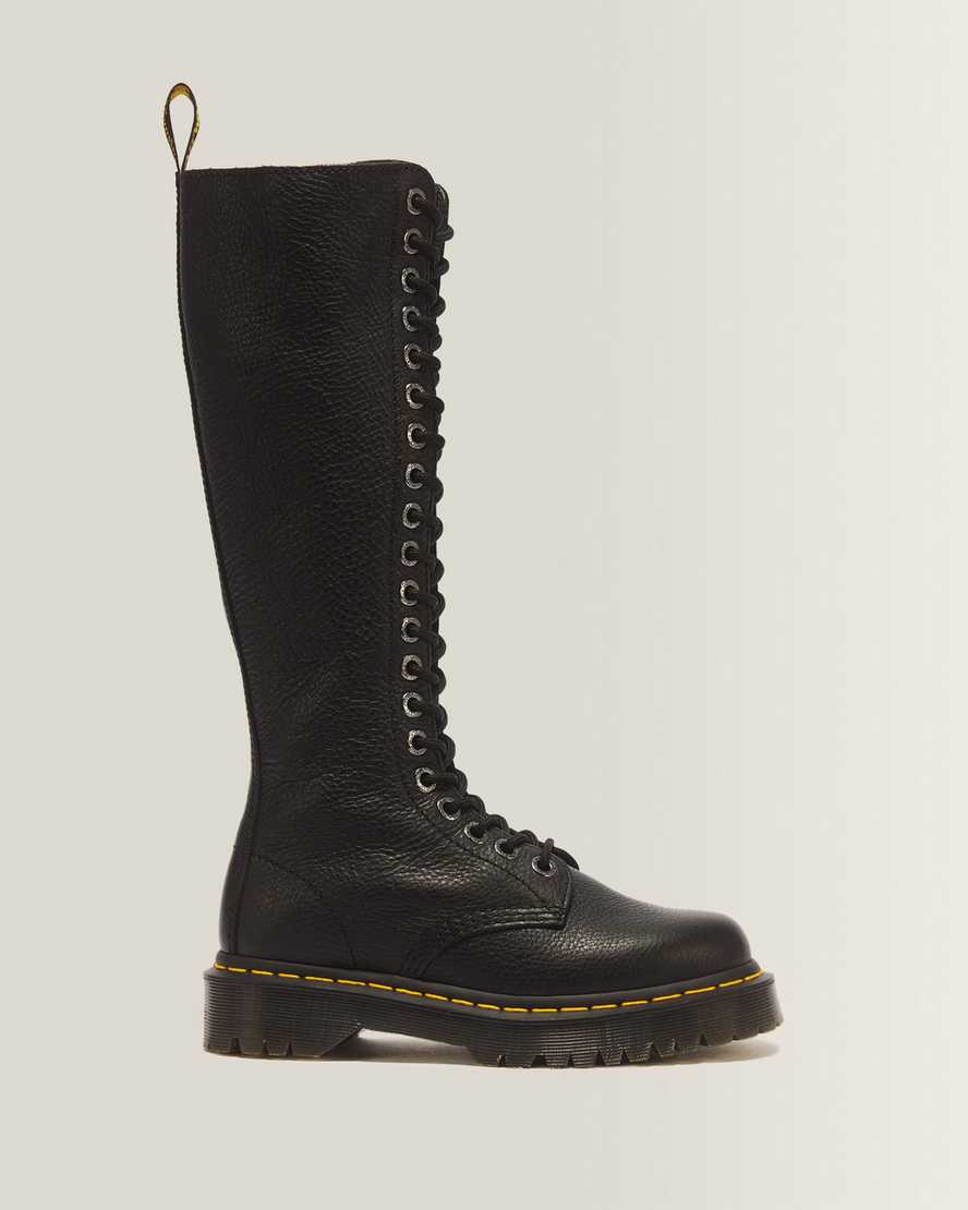 1B60 Bex Pisa Leather Knee High Boots — Black