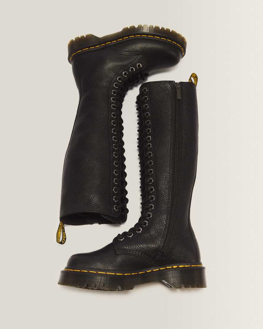 1B60 Bex Pisa Leather Knee High Boots — Black