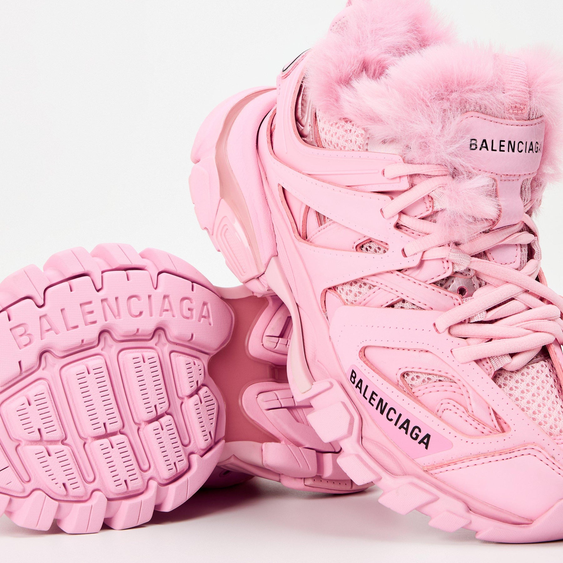 Faux Fur Track Trainers