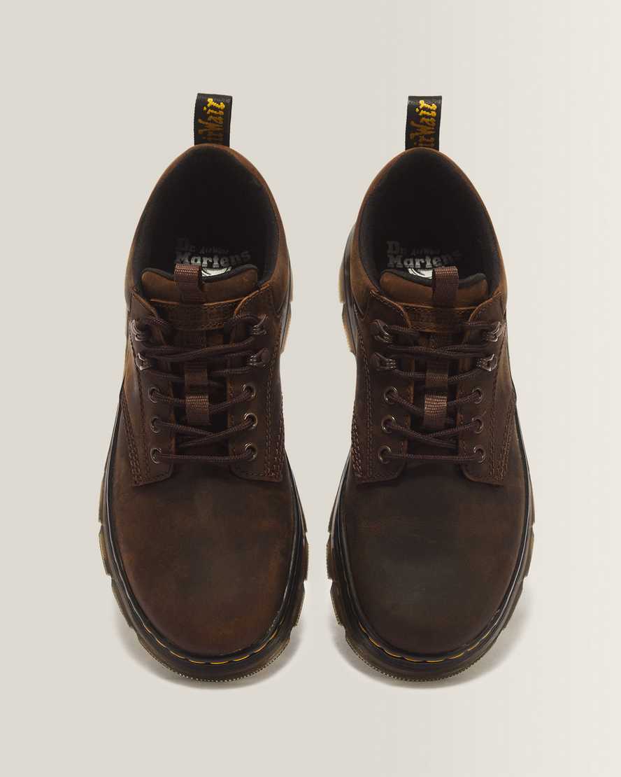 Reeder Crazy Horse Leather Utility Shoes — Dark Brown