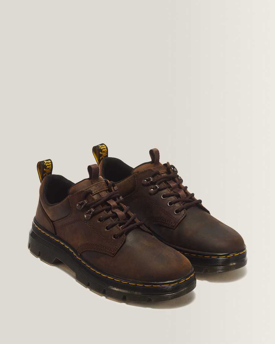 Reeder Crazy Horse Leather Utility Shoes — Dark Brown
