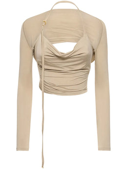 Jacquemus Le Haut Peplo jersey top