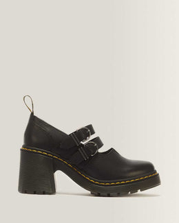 Eviee Sendal Leather Heeled Shoes — Black