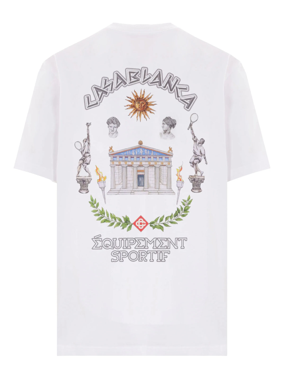 Casablanca Le Temple Du Sport Printed T-Shirt in White