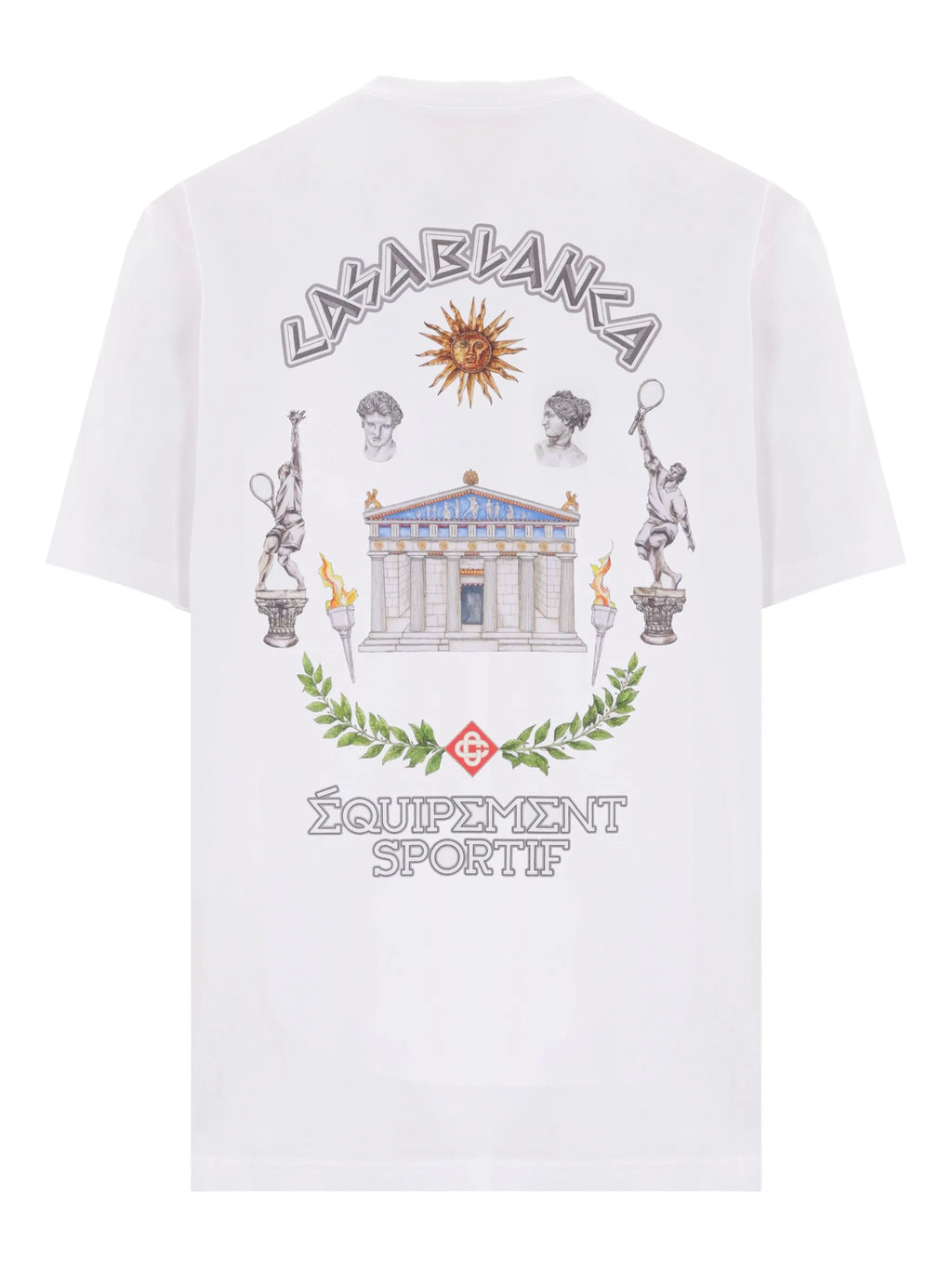 Casablanca Le Temple Du Sport Printed T-Shirt in White