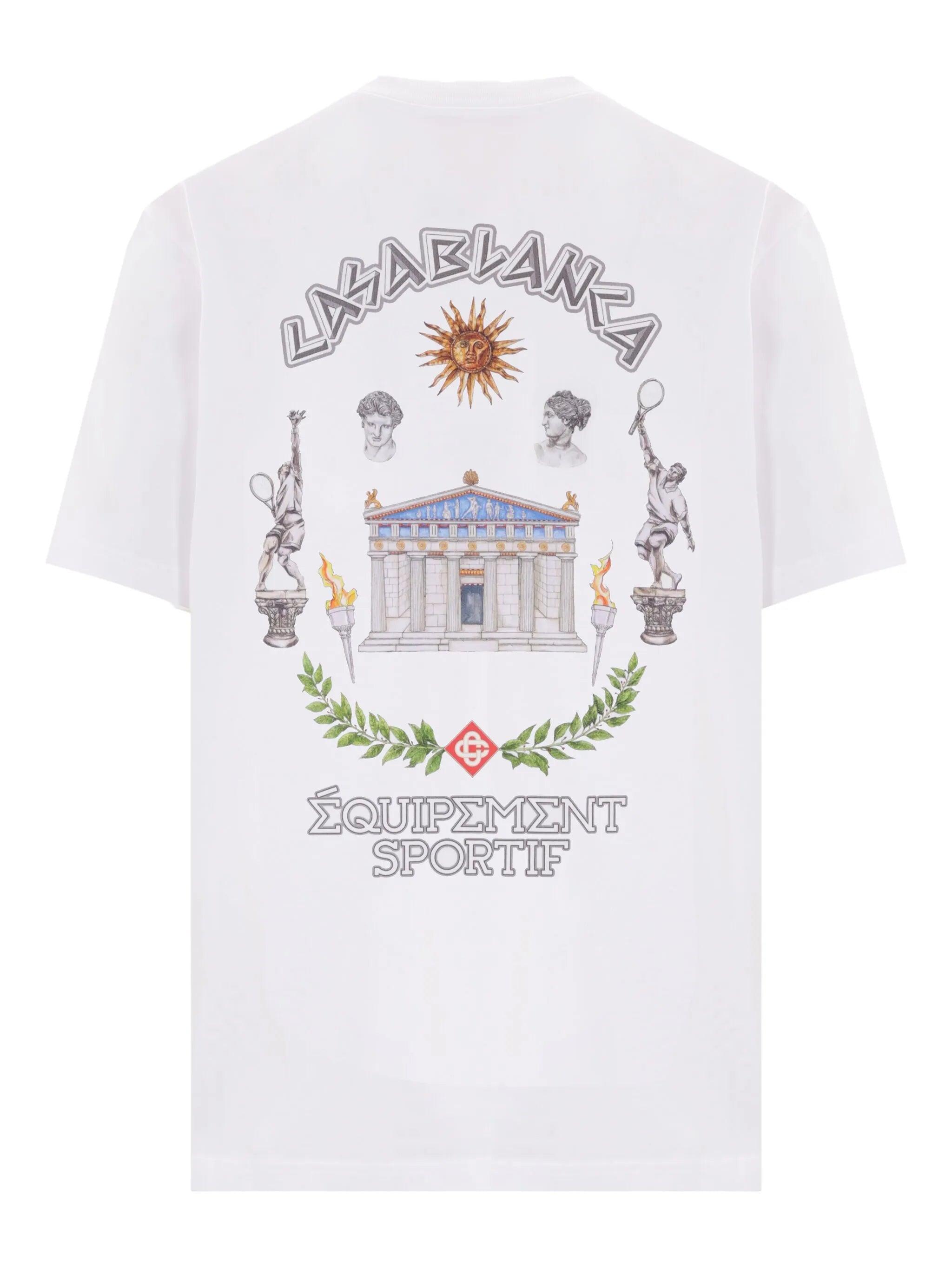 Casablanca Le Temple Du Sport Printed T-Shirt in White