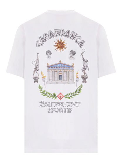 Casablanca Le Temple Du Sport Printed T-Shirt in White