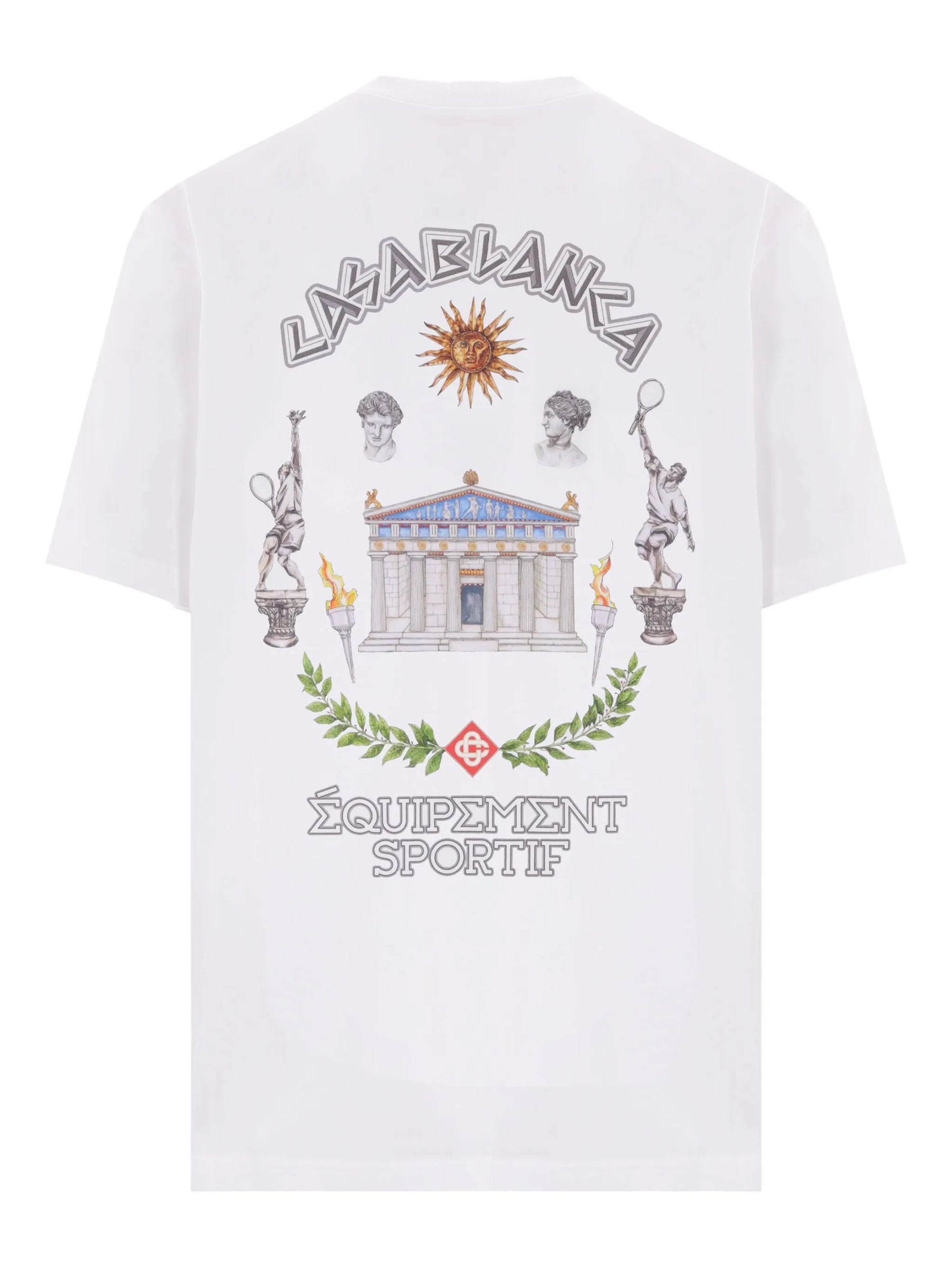 Casablanca Le Temple Du Sport Printed T-Shirt in White