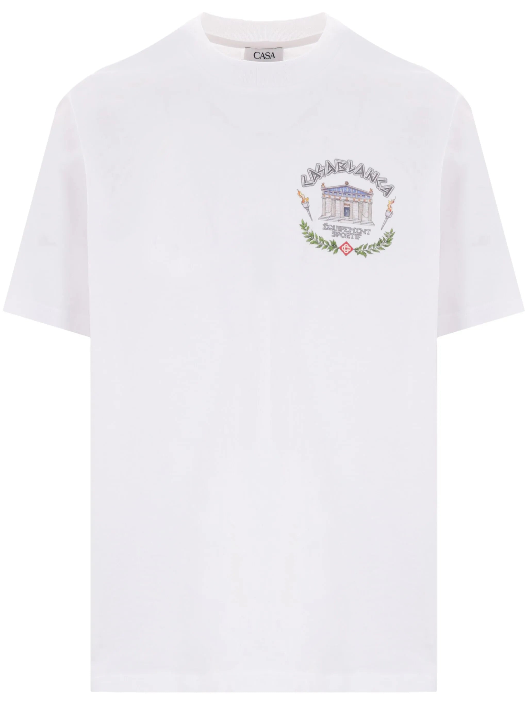 Casablanca Le Temple Du Sport Printed T-Shirt in White