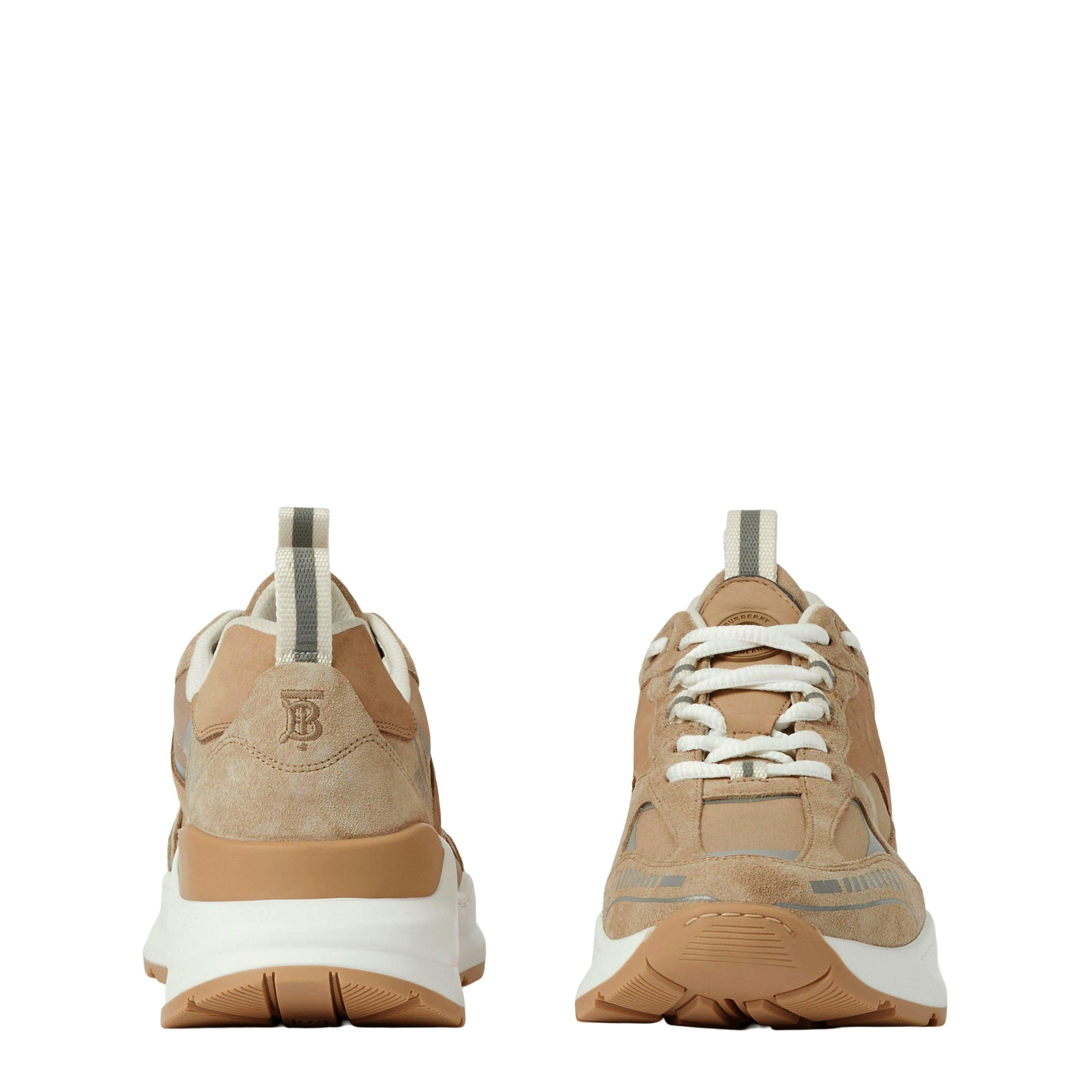 Panelled Lace-Up Suede Sneaker