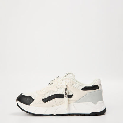 Kick- Panelled Leather Low-Top Trainers