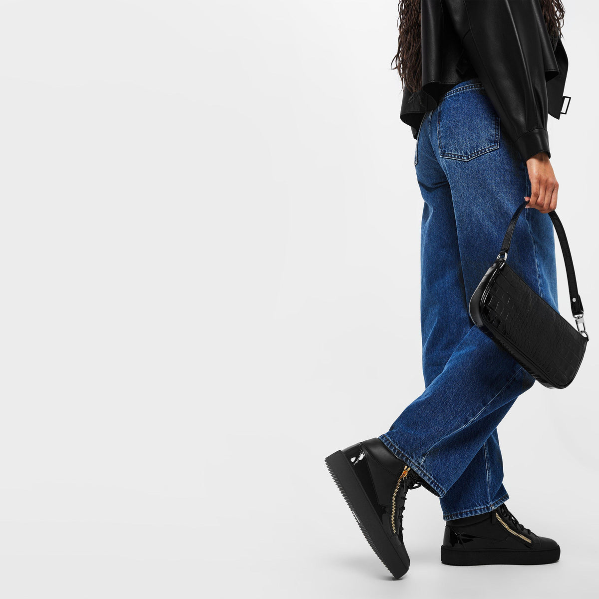 May Leather High Top Trainers