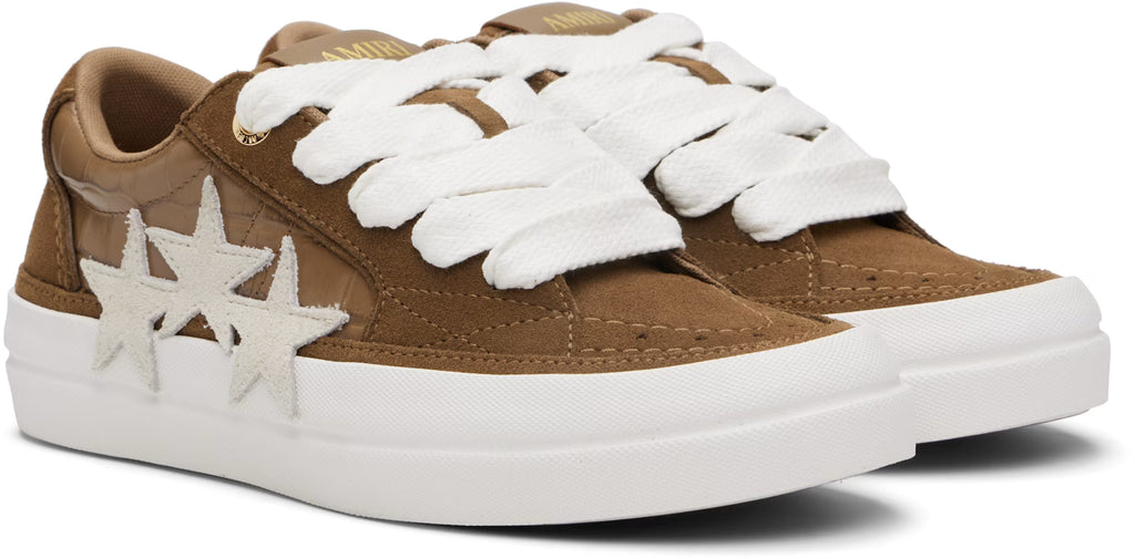 Brown Croc Debossed Sunset Skate Sneakers