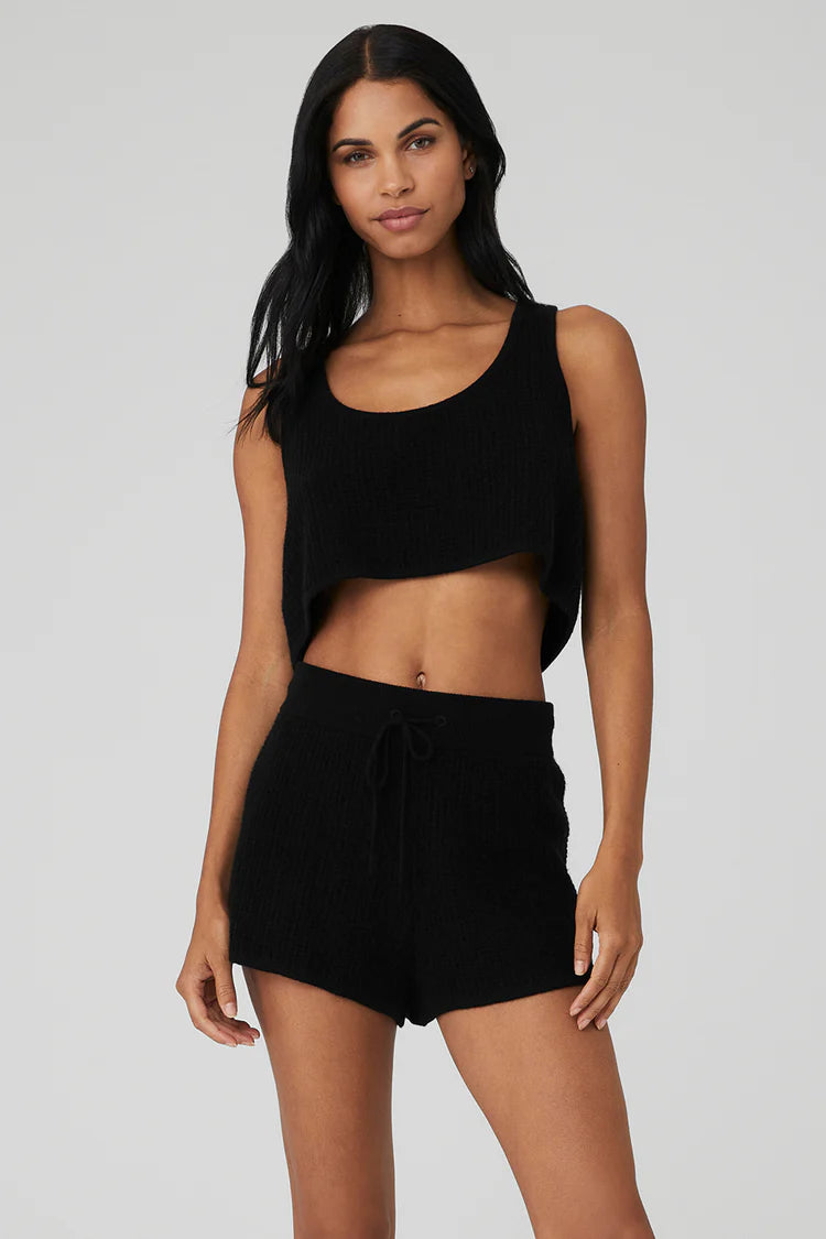 Cashmere Plush Waffle Cropped Tank