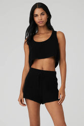 Cashmere Plush Waffle Cropped Tank