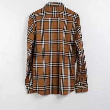 Kemeja BURBERRY SHEFFORD CHECK TAUPE BROWN LONG SHIRT