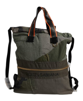 Military Green Patchwork Rucksack Backpack
