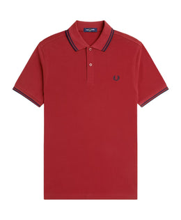 Fred Perry Striped Collar Polo Shirt with Iconic Embroidery