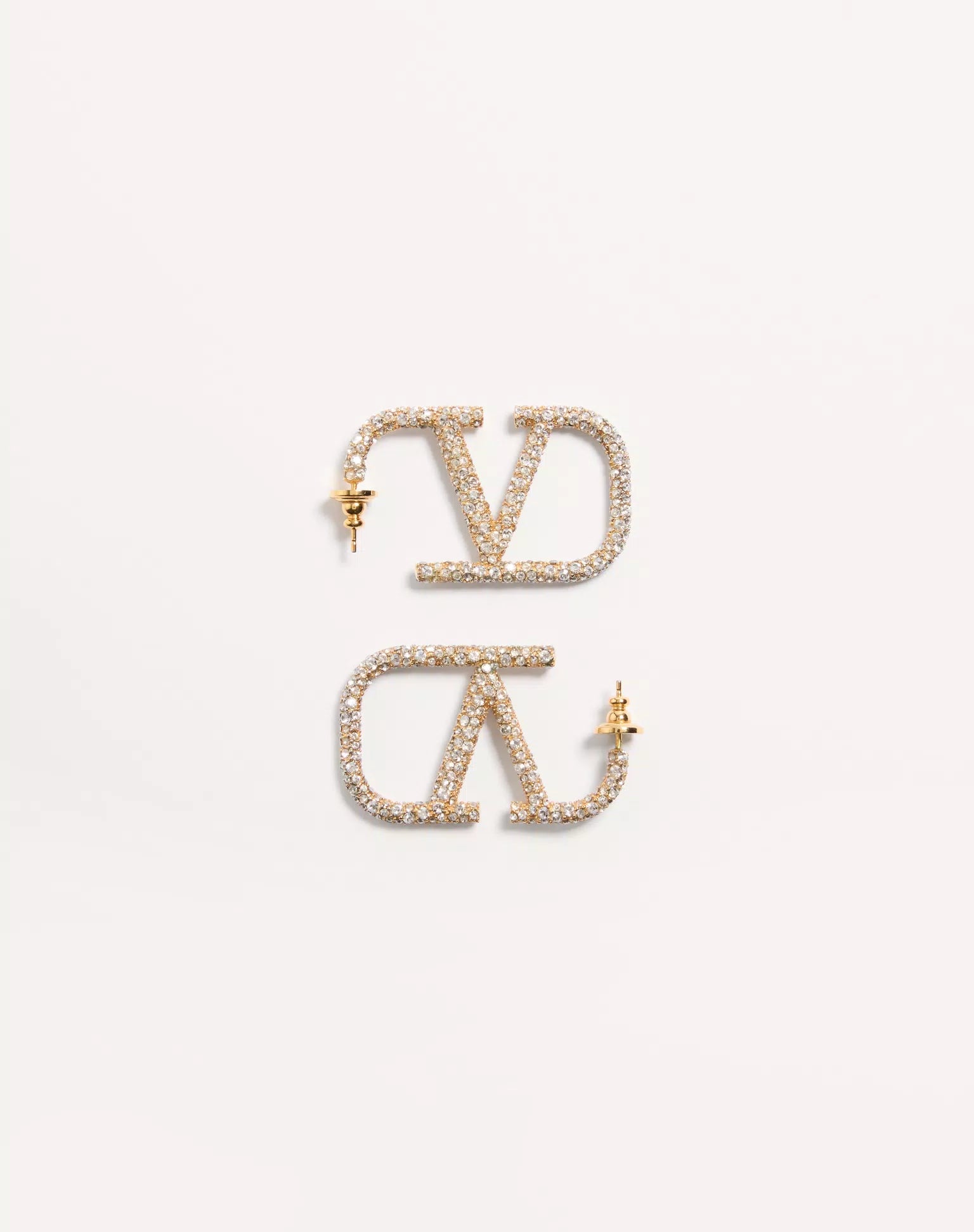 Signature Earrings In Metal And Swarovski Crystals.