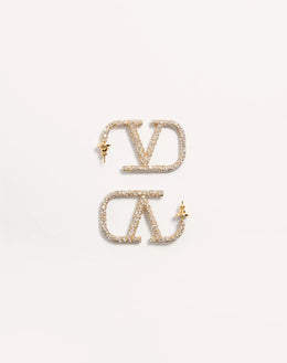 Signature Earrings In Metal And Swarovski Crystals.