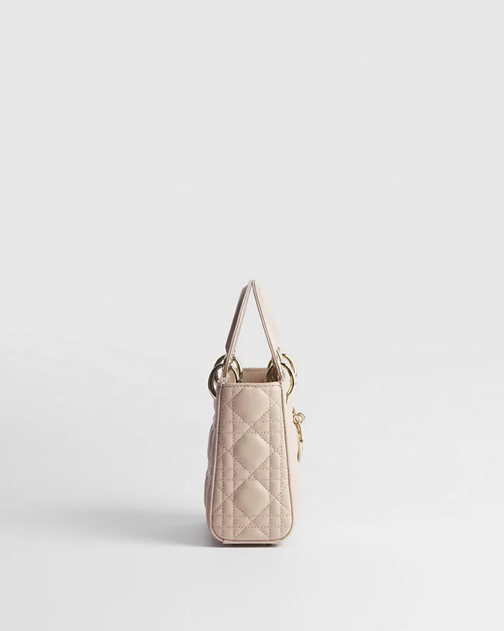 Mini Lady Dior Bag Powder Beige Cannage Lambskin