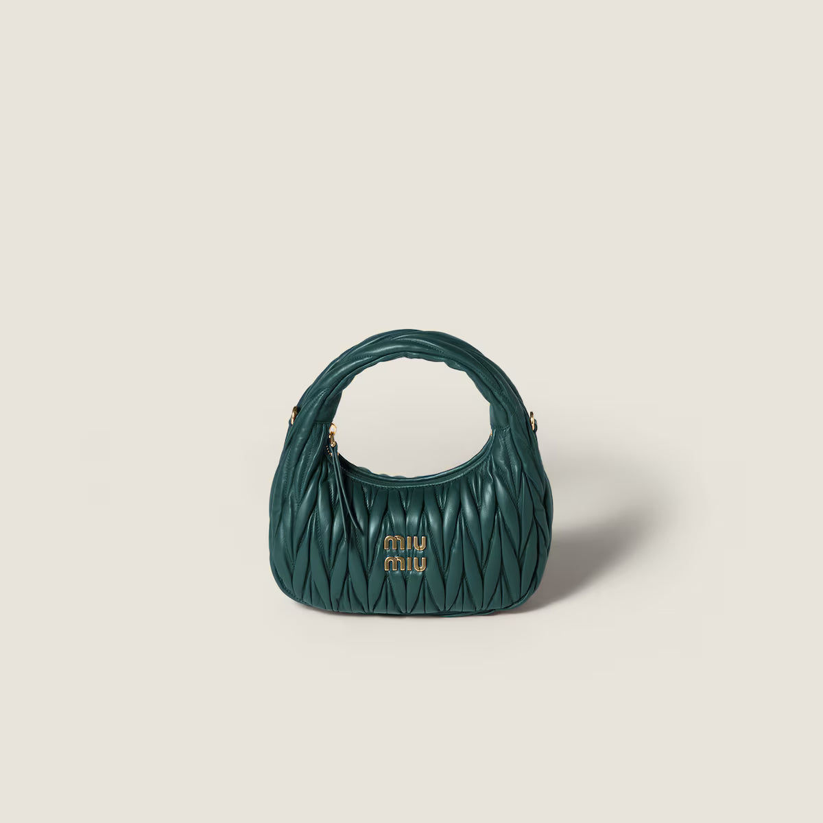 Wander matelassé nappa leather hobo bag