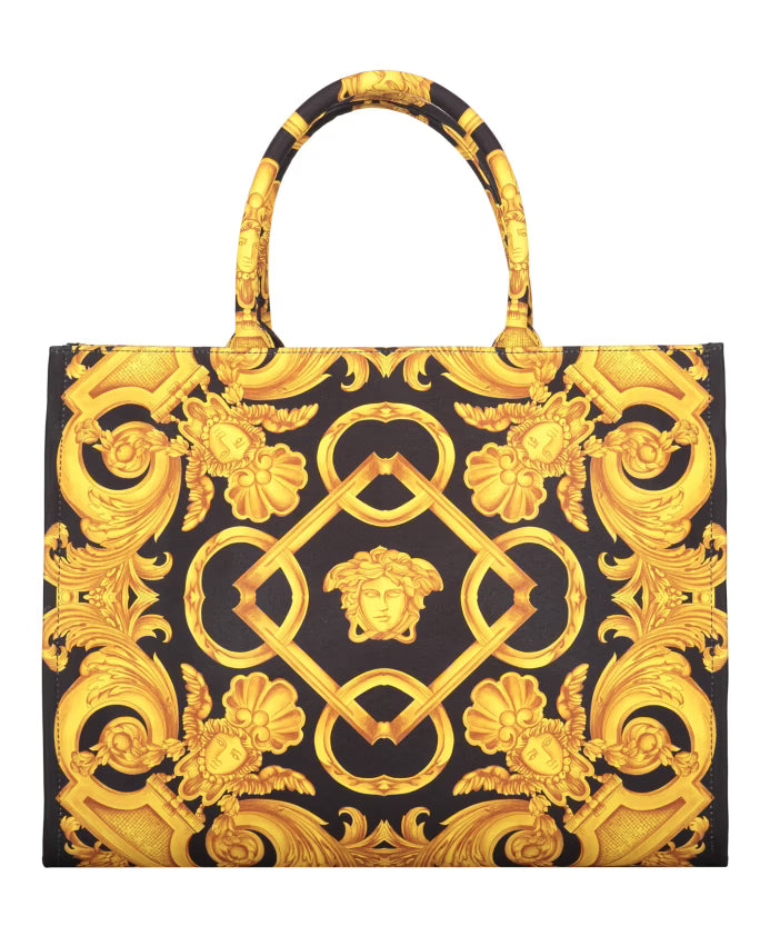 Jacquard Motif Canvas Tote Bag