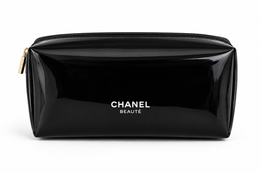 Chanel Black Vinyl Makeup Bag VIP Gift Brand New