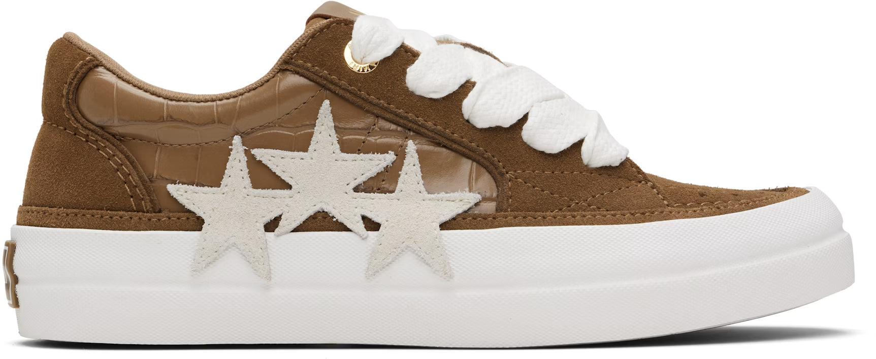 Brown Croc Debossed Sunset Skate Sneakers