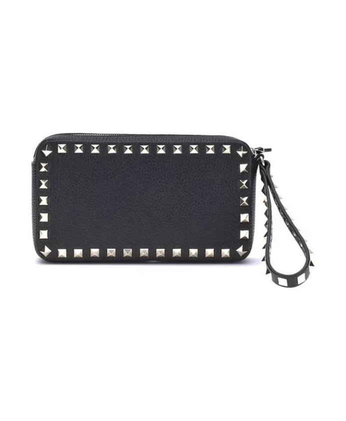 Studded Leather Clutch
