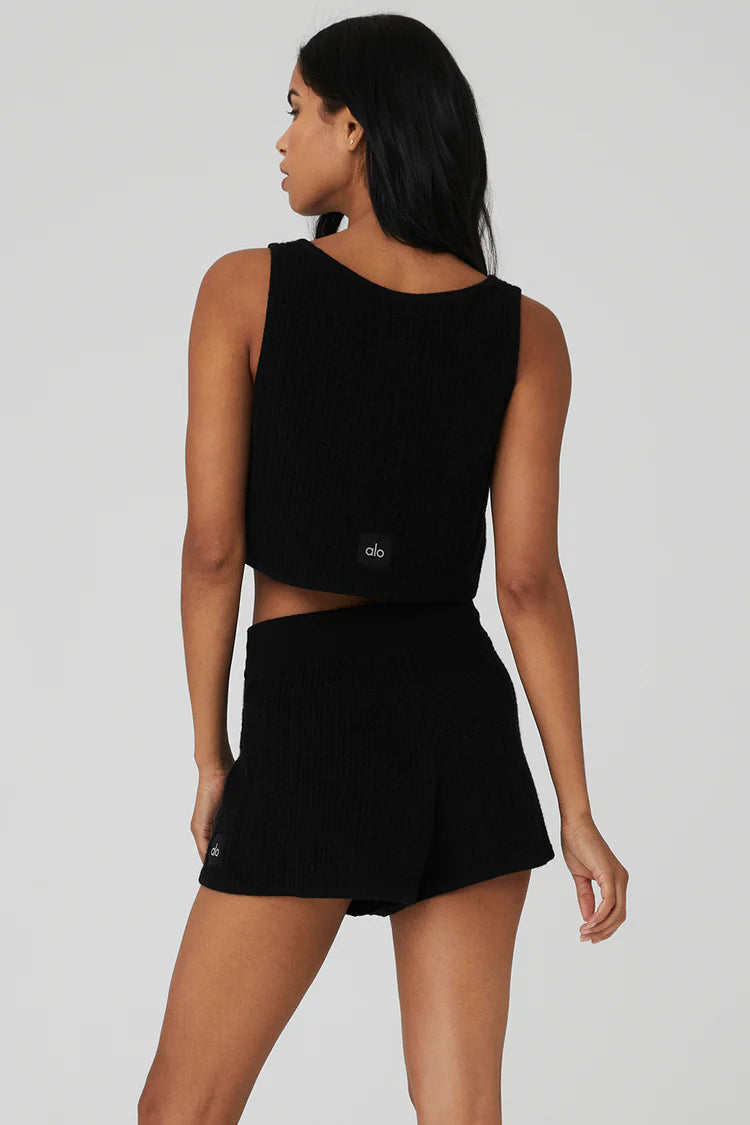 Cashmere Plush Waffle Cropped Tank