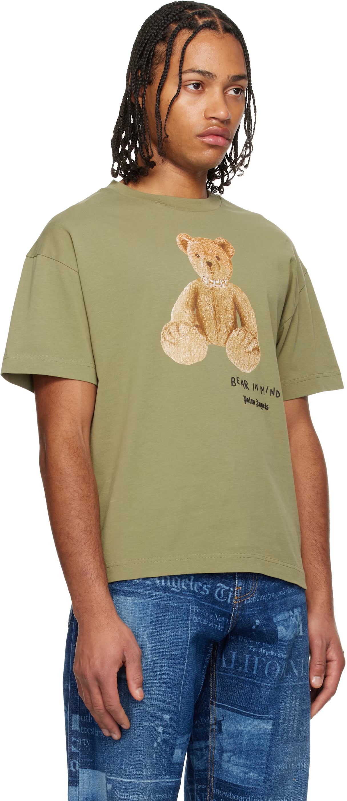 Khaki 'Bear In Mind' Regular T-shirt