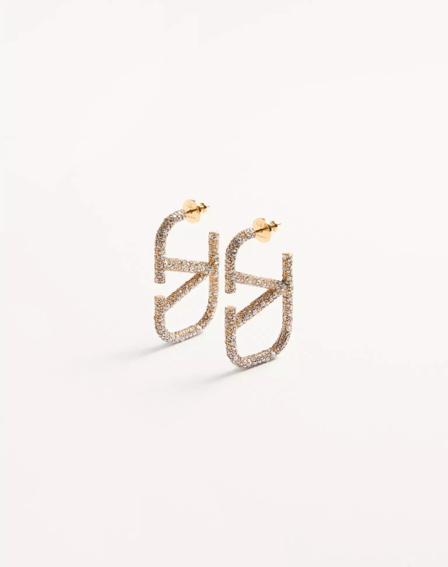 Signature Earrings In Metal And Swarovski Crystals.