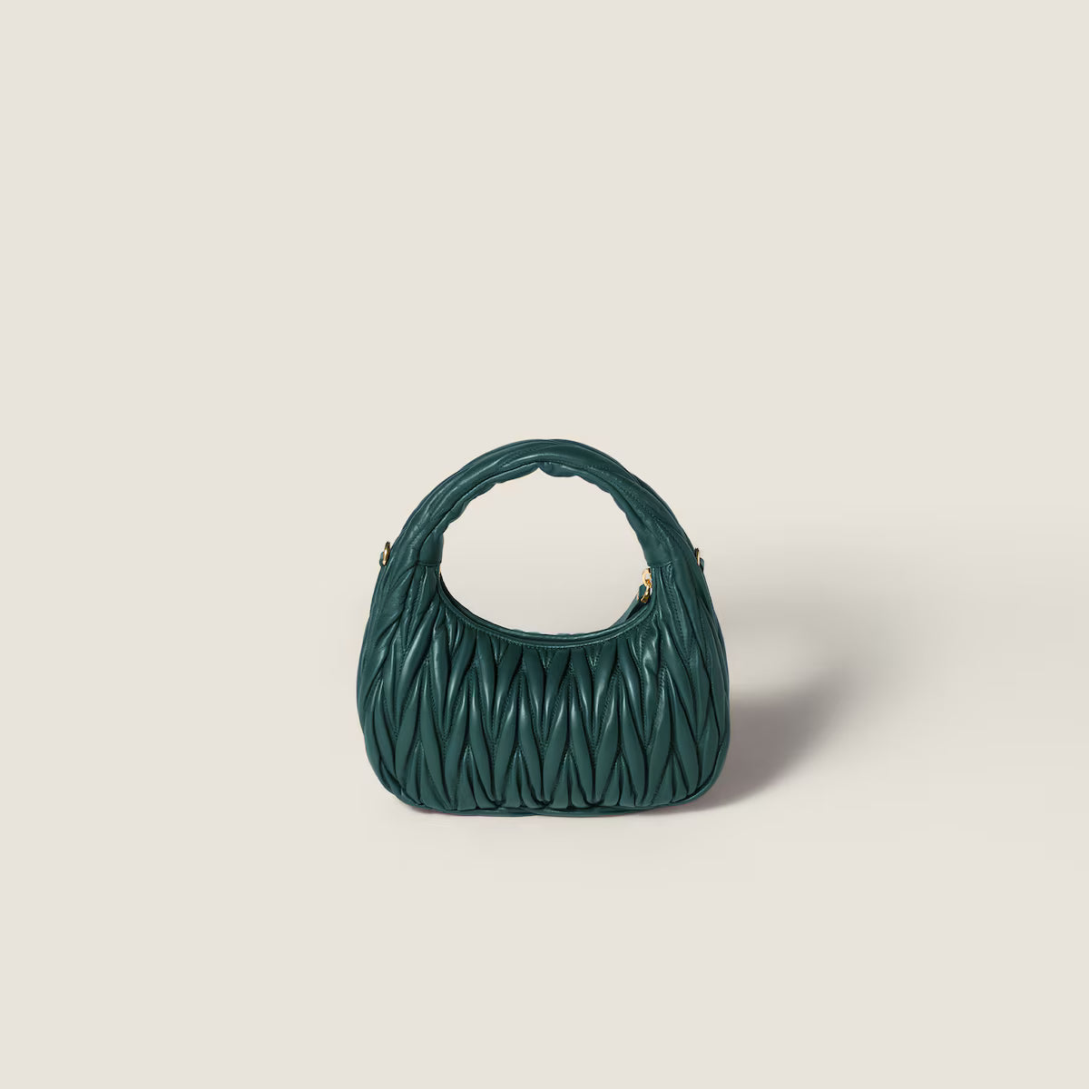 Wander matelassé nappa leather hobo bag