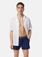 Versace Blue Swimsuit Shorts with Greca Detail in Tech Fabric Man