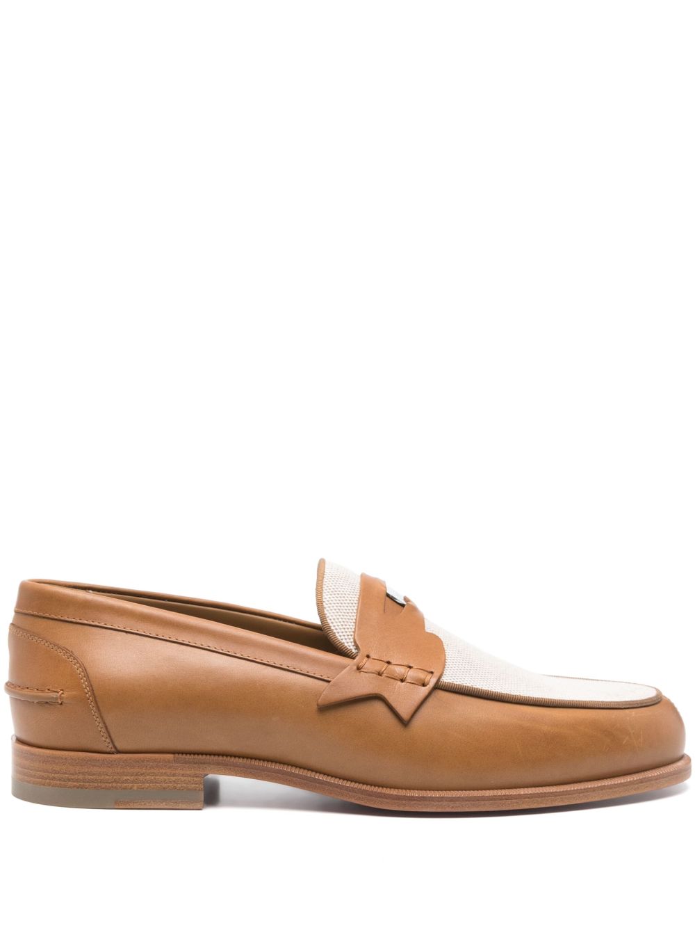 Christian Louboutin Mesh Penny Leather Loafers – Tan
