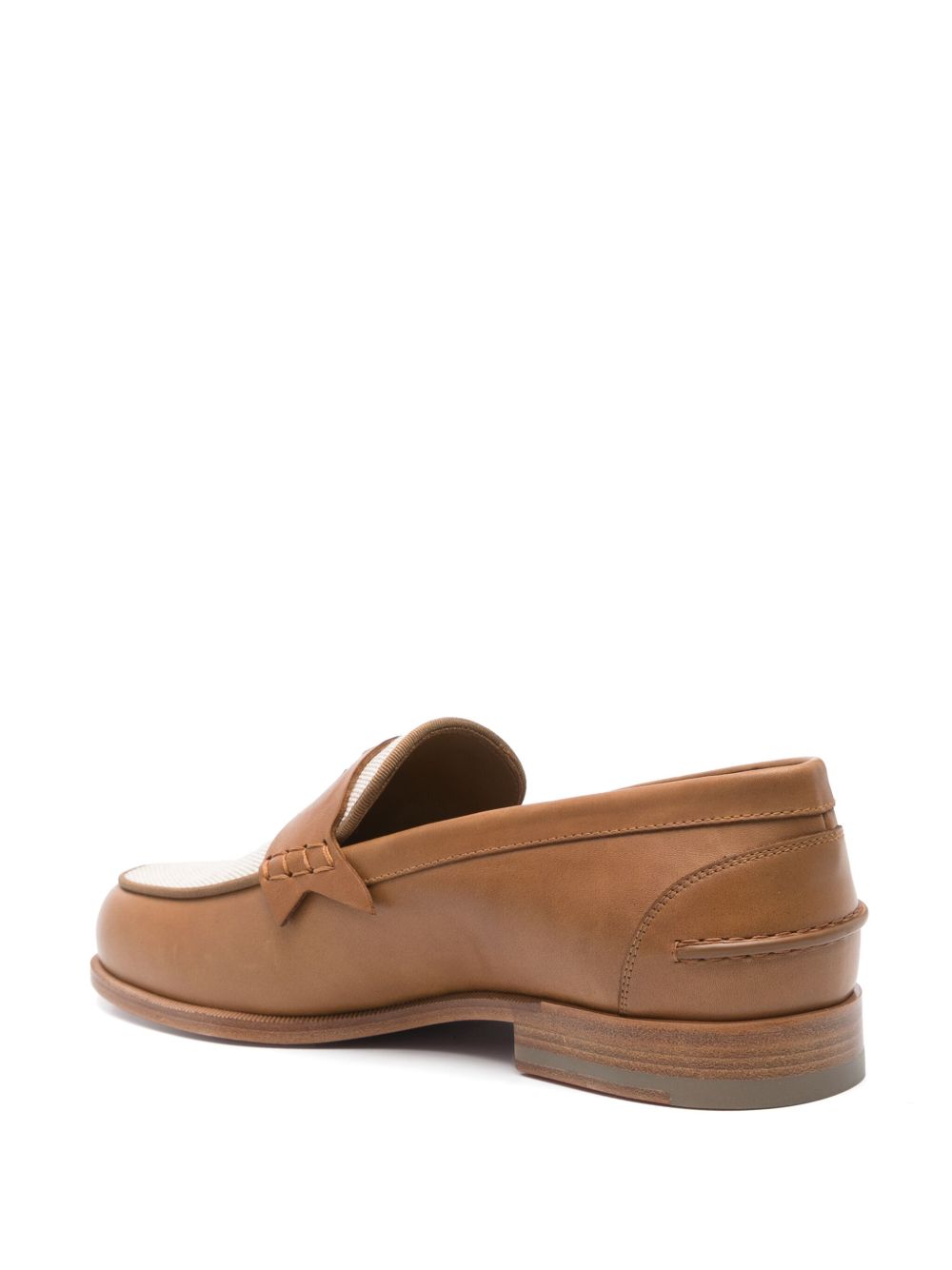 Christian Louboutin Mesh Penny Leather Loafers – Tan