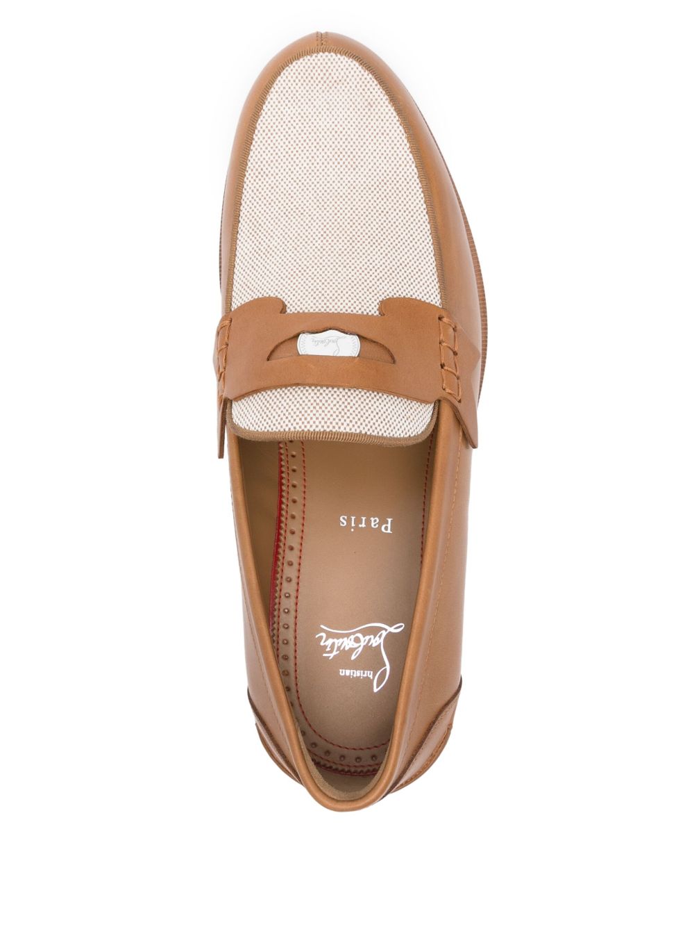 Christian Louboutin Mesh Penny Leather Loafers – Tan
