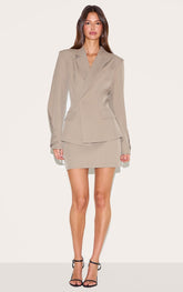 Mushroom Woven Mid Rise Mini Skirt