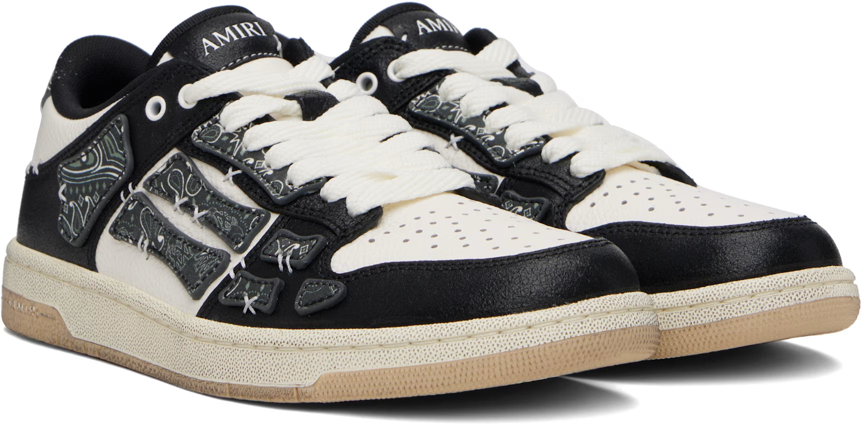 Black & White Bandana Skel Top Low Sneakers