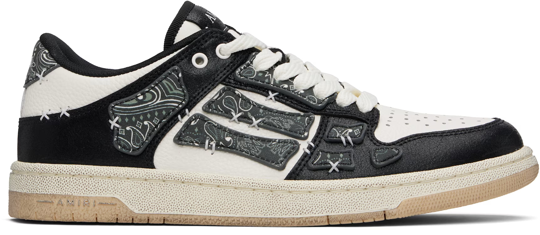 Black & White Bandana Skel Top Low Sneakers