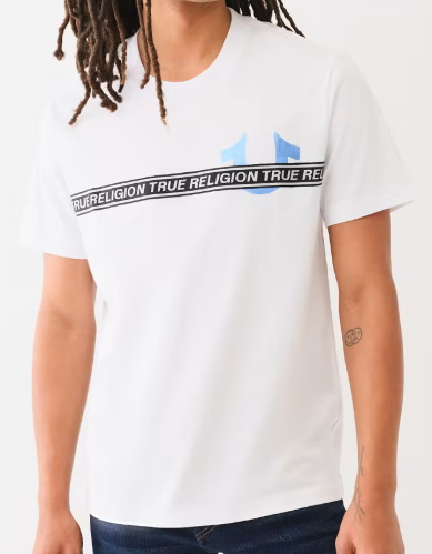 METALLIC LOGO TAPING TEE