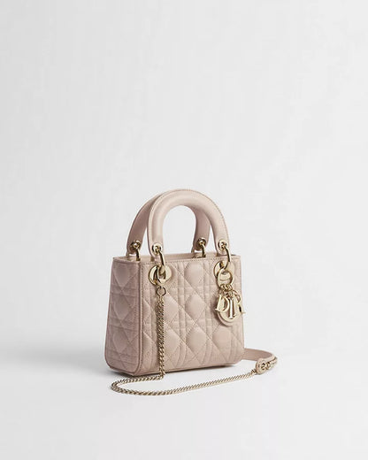 Mini Lady Dior Bag Powder Beige Cannage Lambskin