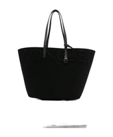 Black Leather Tote Bag with Logo